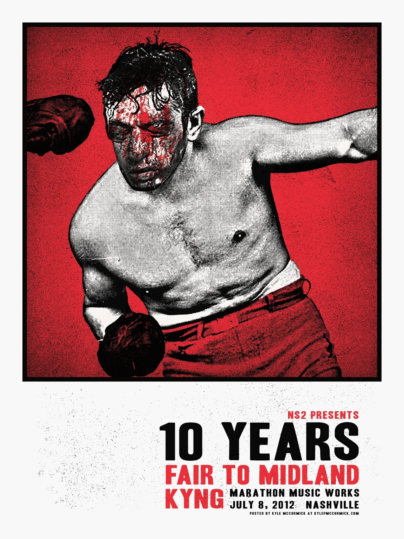 10 Years poster for a July 8, 2012 show at Marathon Music Works.
